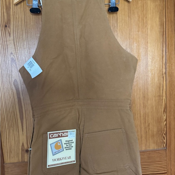 Vintage Carhartt Womens BQW006 Brown Duck Quilt Lined Bib Overalls 6 Reg NWT - Picture 6 of 10